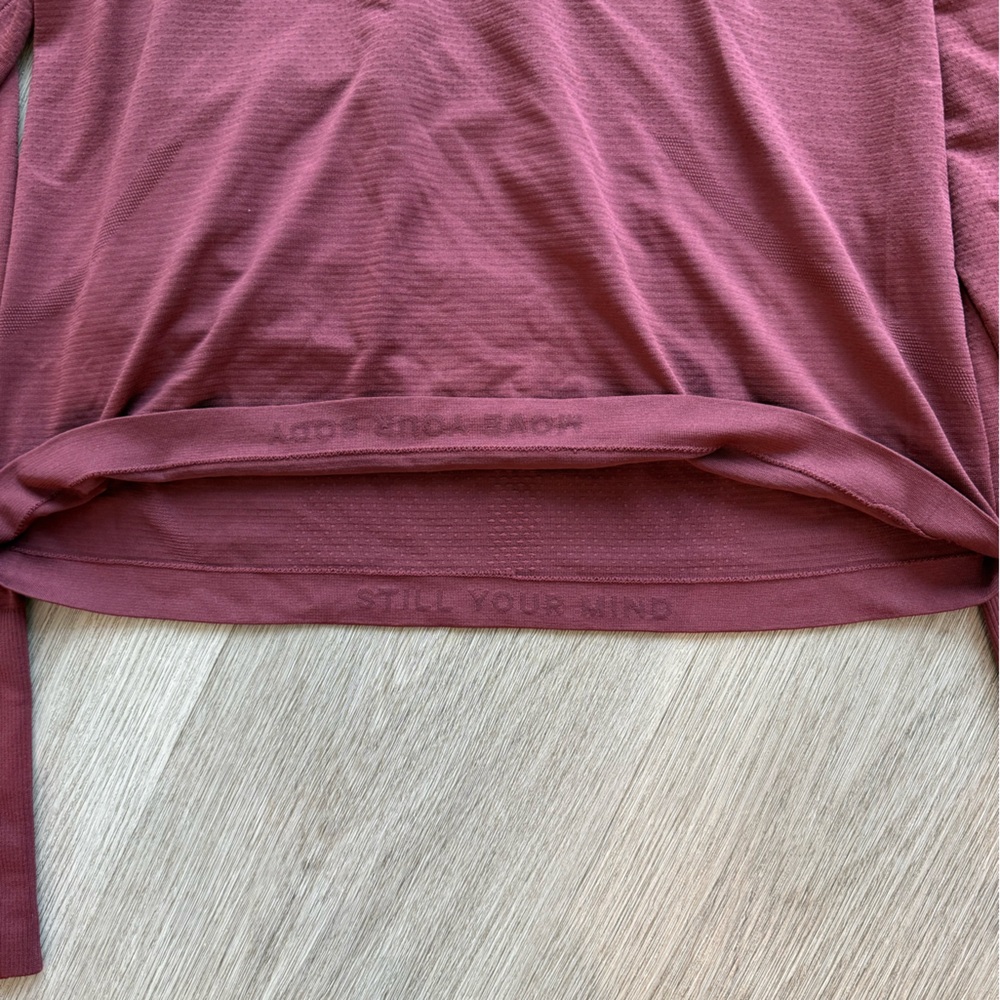 NWOT Lululemon Swiftly Tech Long Sleeve, Sz 10, Red Merlot - EXCELLENT CONDITION - Picture 4 of 6